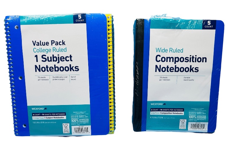 Photo 1 of 625792…5 count each  spiral and composition notebooks -10 total