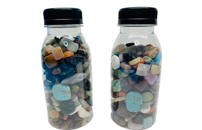 Photo 1 of 625808… 2 bottles of small polished rocks 5” each