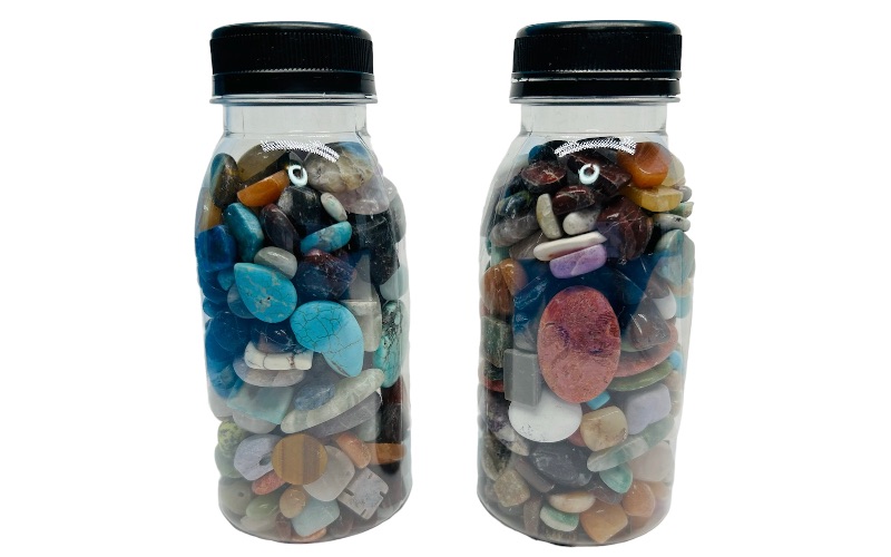 Photo 1 of 625809… 2 bottles of small polished rocks 5” each