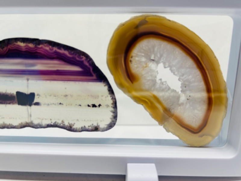 Photo 3 of 625820…3 agate slices in 9 x 4” display 