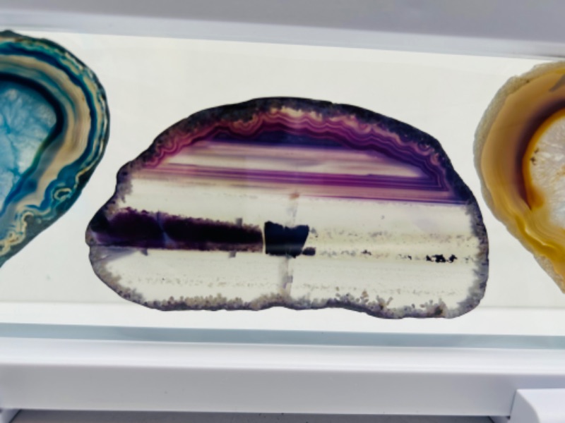 Photo 4 of 625820…3 agate slices in 9 x 4” display 