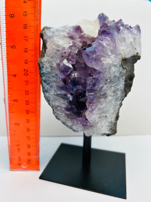 Photo 4 of 625825…6” amethyst crystal rock on stand - height includes stand 