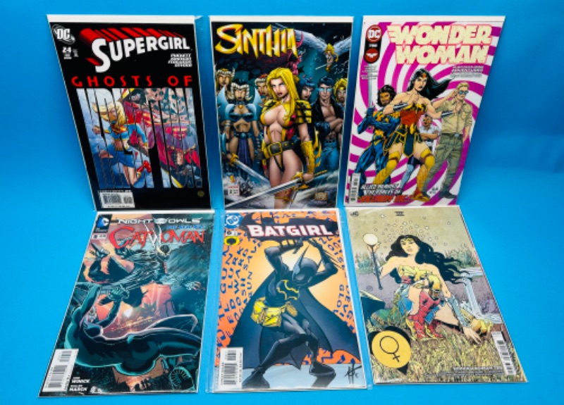 Photo 1 of 625909…6 female superheroes comics in plastic sleeves 