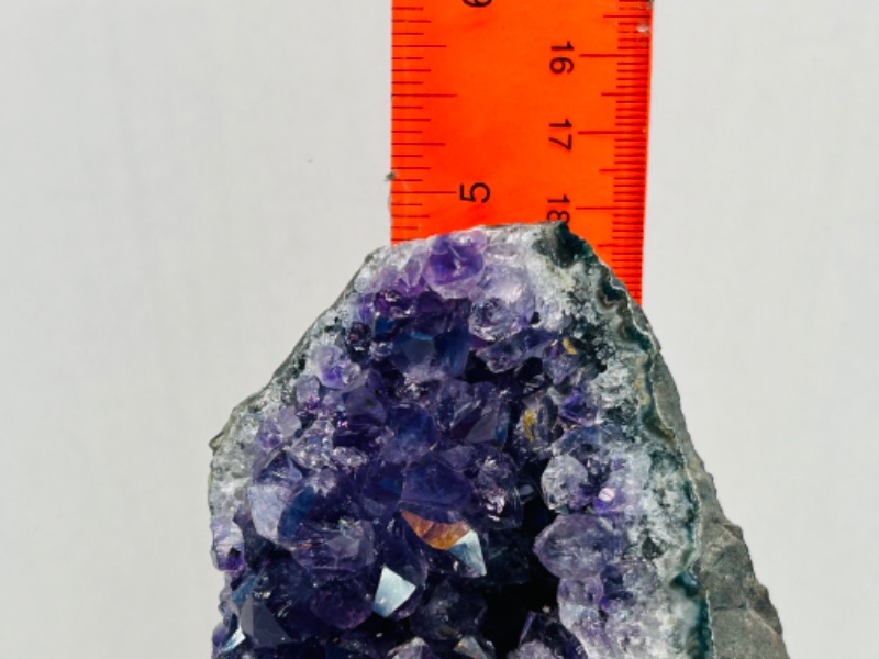 Photo 2 of 626020…5” amethyst crystal rock on stand - height includes display stand 