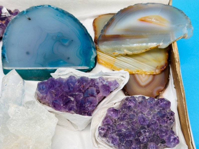 Photo 3 of 626028….collectible amethyst, crystal, agate slices, cotton candy crystal, agate base rocks