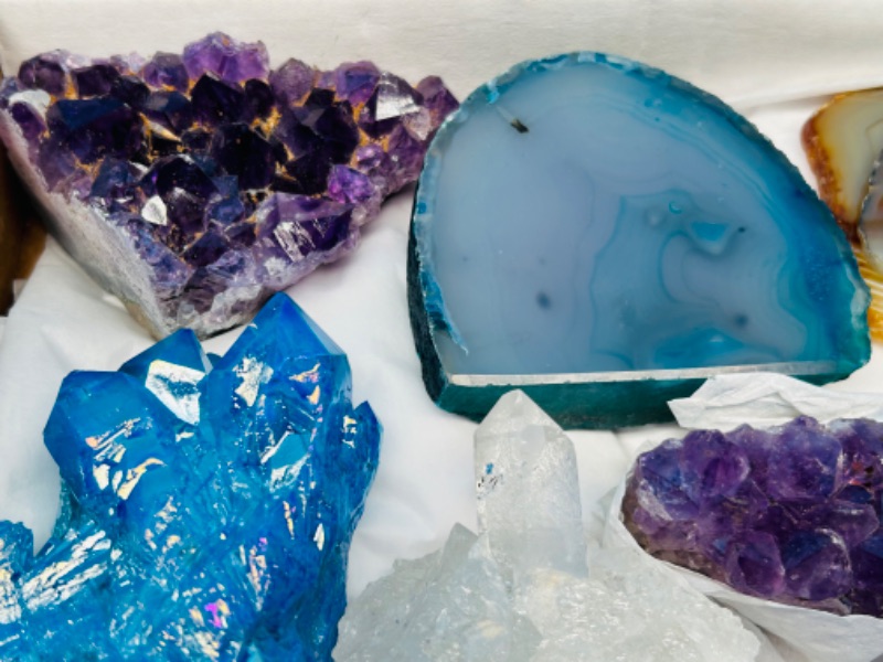 Photo 1 of 626028….collectible amethyst, crystal, agate slices, cotton candy crystal, agate base rocks