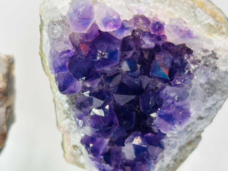 Photo 4 of 626030…2  amethyst crystal rocks  on stand - height includes display stands 5 and 3”