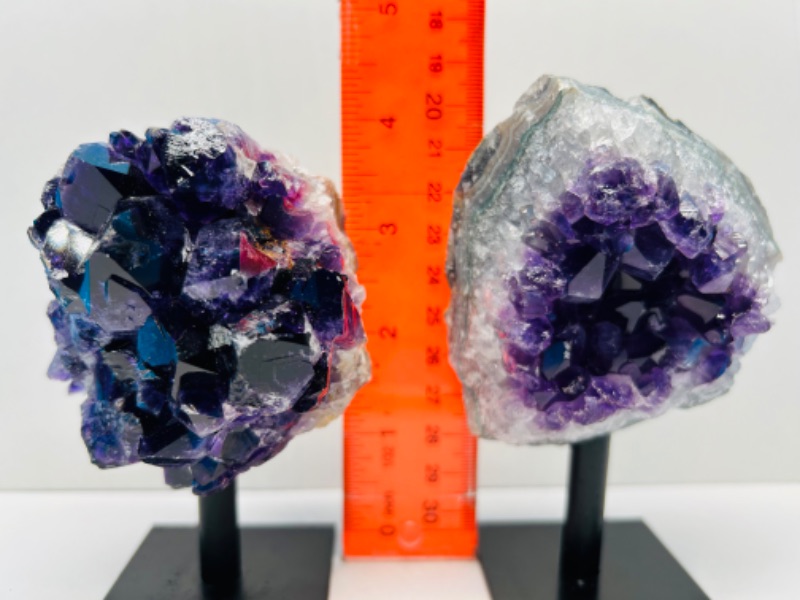 Photo 4 of 626031…2  amethyst crystal rocks  on stand - height includes display stands 3.5 and 4”