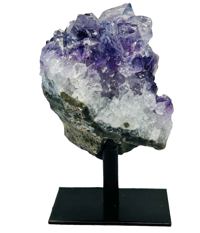 Photo 2 of 626039…4”  amethyst crystal rock on stand - height includes display stand 