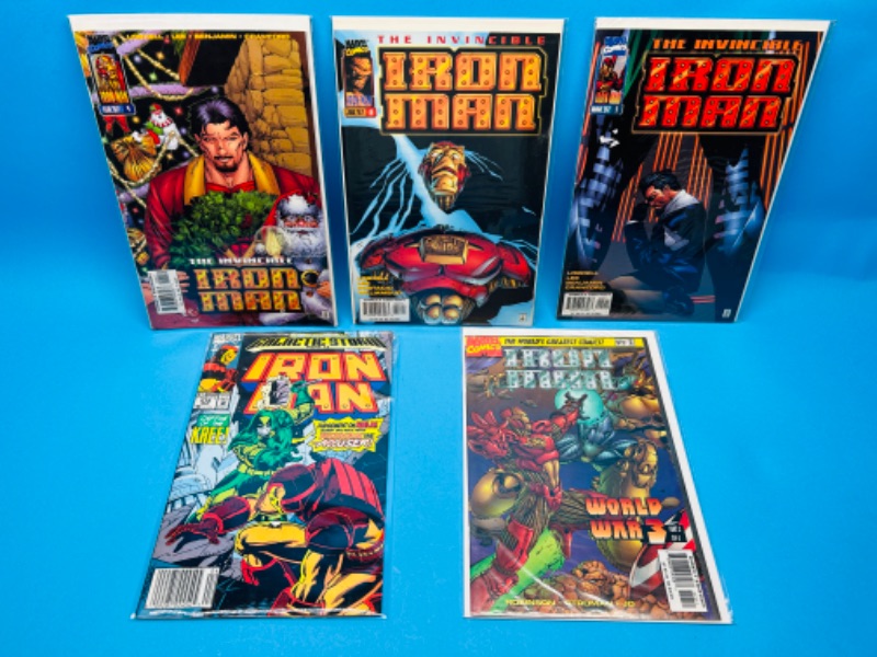 Photo 1 of 626074…5 iron man comics in plastic sleeves 