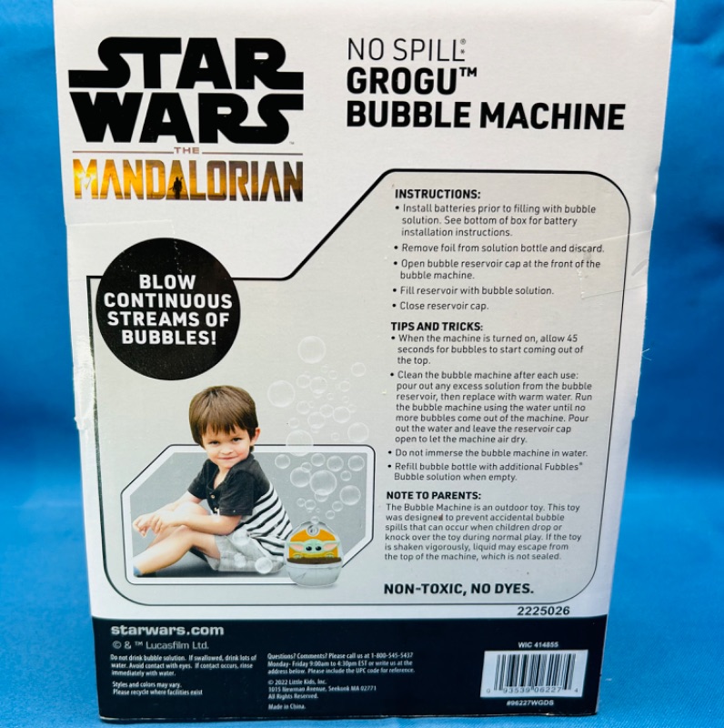 Photo 1 of 626138… Star Wars Mandalorian Grogu bubble machine 