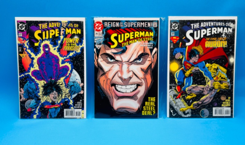 Photo 1 of 626185…3 Superman comics in plastic sleeves 