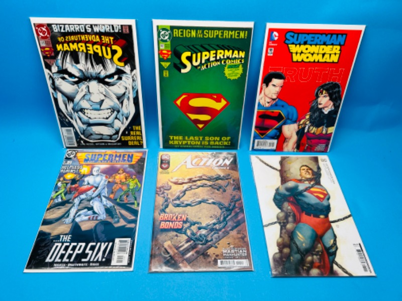 Photo 1 of 626188… 6 Superman comics in plastic sleeves 