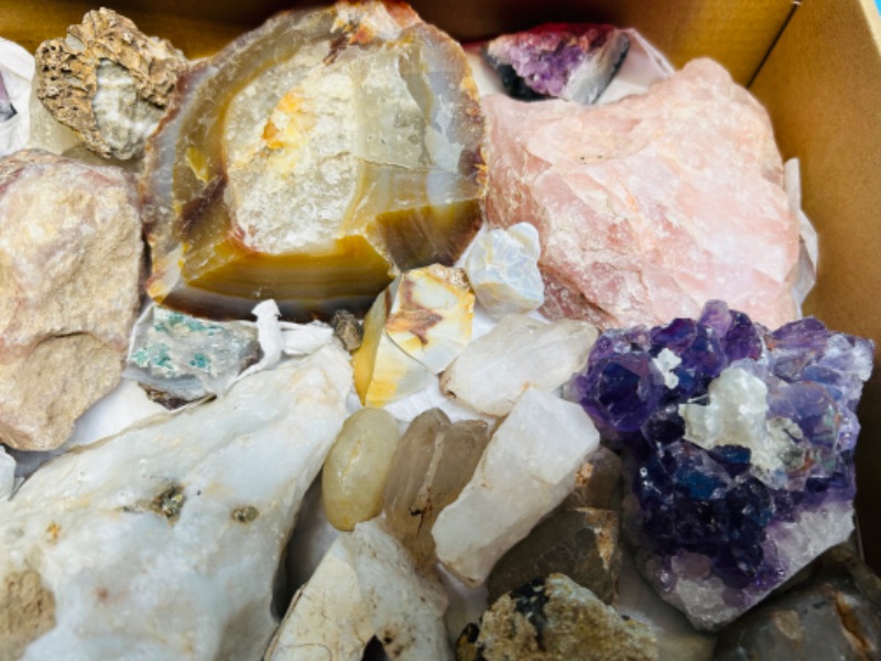 Photo 3 of 626220…large box of collectible rocks and geodes 