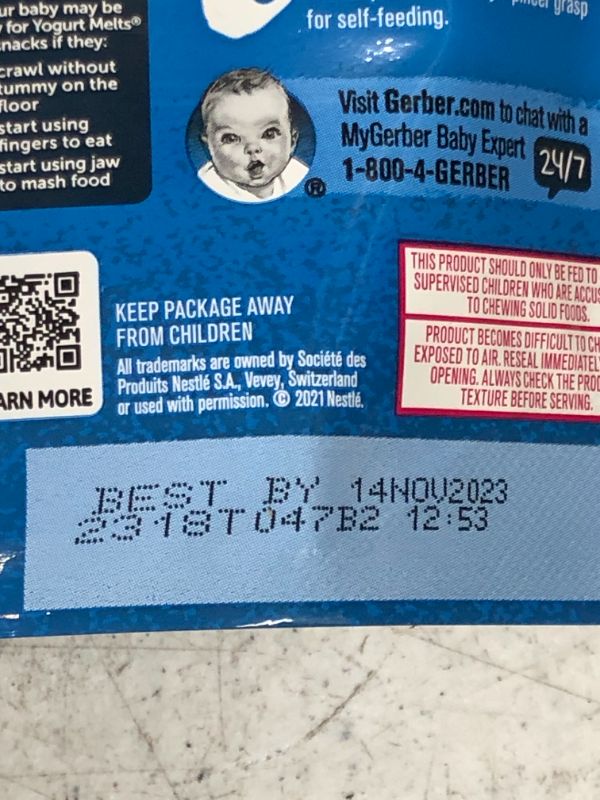 Photo 3 of Gerber Snacks for Baby Yogurt Melts (Banana Vanilla) EXP 11/14/23