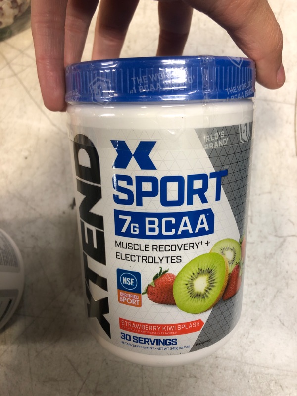 Photo 2 of exp 11/2023 XTEND Sport BCAA Powder Strawberry Kiwi Splash - Electrolyte Powder for Recovery & Hydration with Amino Acids - 30 Servings Xtend Hydrasport Strawberry Kiwi Splash 12.2 Ounce (Pack of 1)