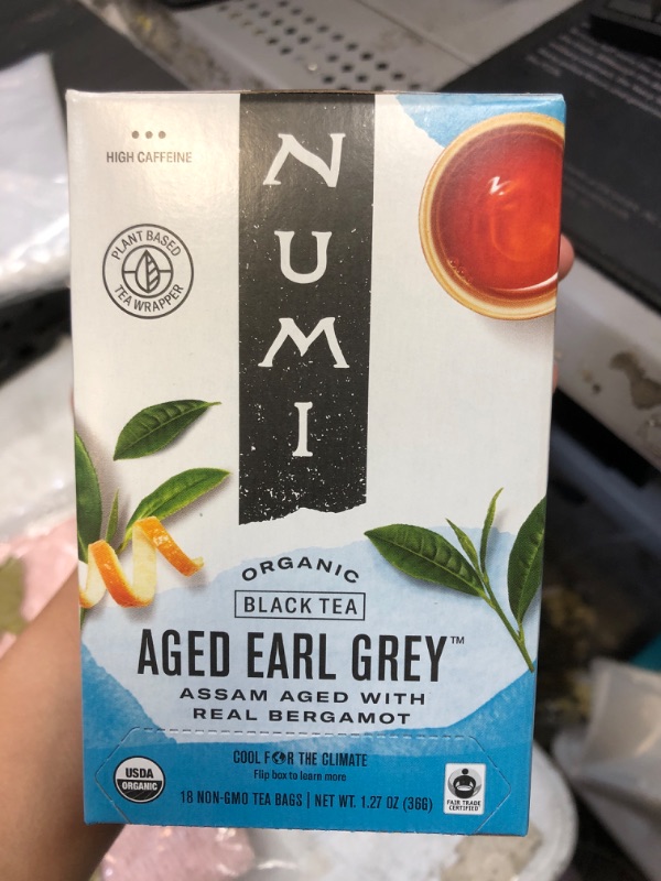 Photo 2 of Num Organic Teas and Teasans, 1.27 oz, Aged Earl Grey, 18/Box exp 12/2025