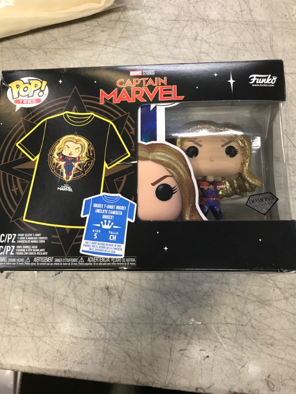 Photo 2 of Funko Pop! Pop and Tee: Marvel - Captain Marvel S Small