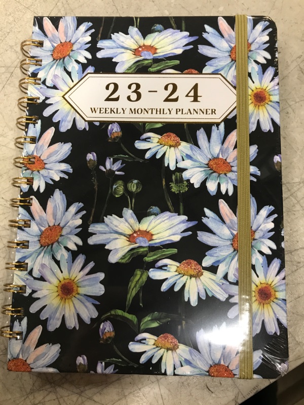 Photo 2 of Ymumuda 2023-2024 Planner, 12-Month Weekly Monthly Planner from JUL.2023 to JUN.2024, 8.4" X 6", Spiral Planner Notebook with Stickers, Elastic Closure, Inner Pocket, Coated Tabs, Floral 03 8.4"×6" V2023-2024-03