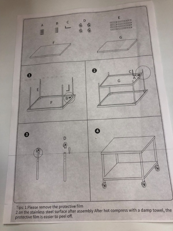 Photo 1 of GENERIC WHITE TABLE WITH WHEELS