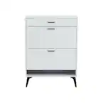 Photo 1 of 43 in. H x 9 in. W x 31 in. D White MDF Shoe Storage Cabinet with Flip Drawers
