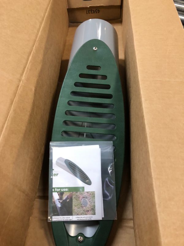 Photo 2 of 4 in. Green Angled Drainage Grate Yard Drain, Yard Drain Emitter for Sump Pump Discharge & Downspout Extensions, Protect Home Foundation & Reduce Stagnant Water, Compatible with 4-Inch Connections