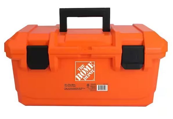 Photo 1 of 19 in. Plastic Portable Tool Box with Removable Tool Tray
