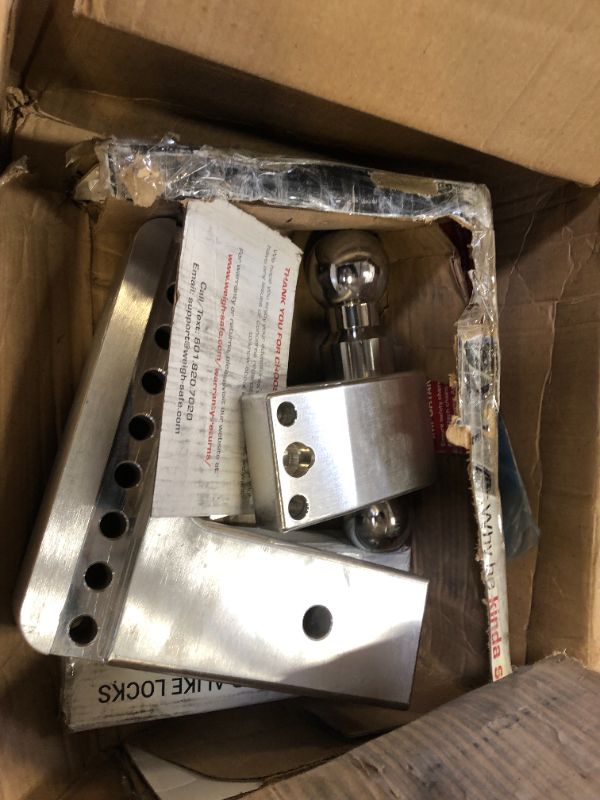 Photo 2 of ***Parts Only***Weigh-Safe Weigh Safe 180 HITCH 6 Drop Hitch, 6 Receiver 12,500 LBS GTW - Adjustable Aluminum Hitch Ball Mount Stainless S