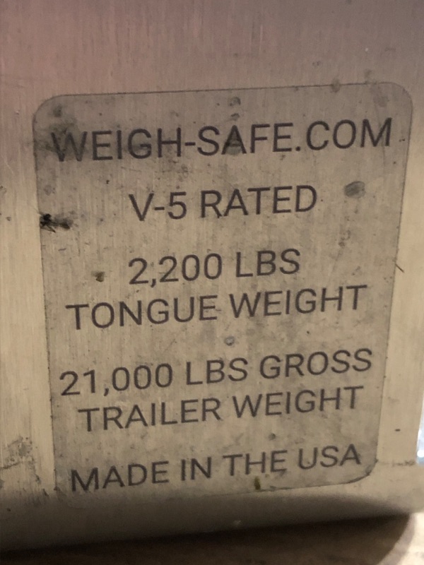 Photo 6 of ***Parts Only***Weigh-Safe Weigh Safe 180 HITCH 6 Drop Hitch, 6 Receiver 12,500 LBS GTW - Adjustable Aluminum Hitch Ball Mount Stainless S