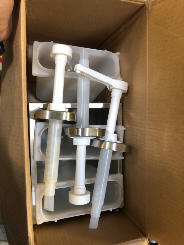 Photo 1 of 3L Sauce Dispenser Pump Stainless Steel Condiment Pump Station for Salad Jam Seasoning Sauce Squeeze with 3.2 Quart Jars