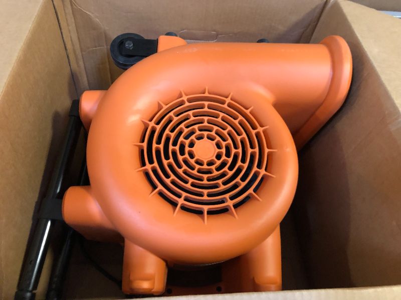 Photo 2 of 1625 CFM 3-Speed Portable Blower Fan Air Mover with Collapsible Handle and Rear Wheels for Water Damage Restoration
