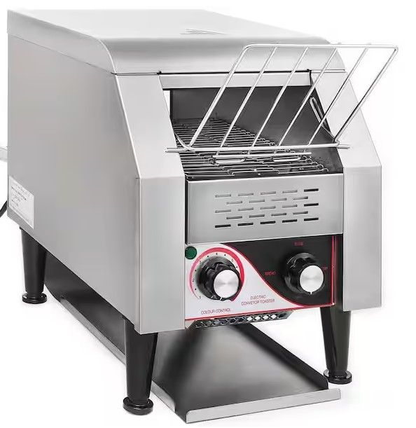 Photo 1 of 1340-Watt Commercial Conveyor Toaster Countertop Stainless Steel Heavy Duty Industrial Toasters with 7-Speed Options
