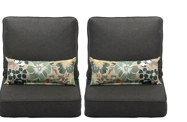 Photo 1 of 22 in. x 24 in. Deep Seat Outdoor Patio Furniture Single Chair Sofa Cushion Back Olefin Fabric Slipcover Sponge Foam
