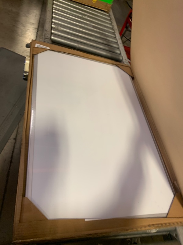 Photo 2 of Amazon Basics Magnetic Dry Erase White Board, 36 x 24-Inch Whiteboard - Silver Aluminum Frame 24" x 36" Magnetic, Aluminum Frame