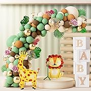 Photo 1 of 143Pcs Wild One Birthday Decorations for Boys - Safari Baby Shower Decorations Balloons Arch for Jungle Party Decorations, Sage Green Balloons Garland Kit for Safari Birthday Decorations (jungle)
