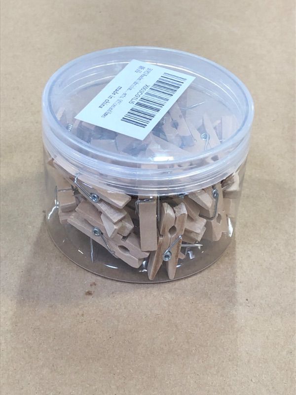 Photo 2 of 50 PCS Push Pin with Wooden Clips, Durable Wooden Push Pins Clips, Decorative Thumb Tacks, Push pins for Cork Board, Photos, Craft Projects, Offices and Homes
