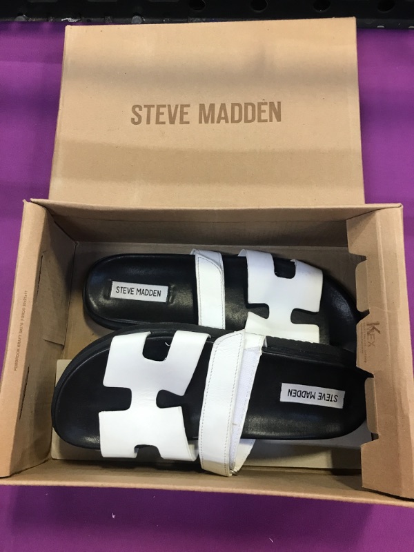 Photo 1 of Steve Madden Women's Mayven Slide Sandal 8 White/Black