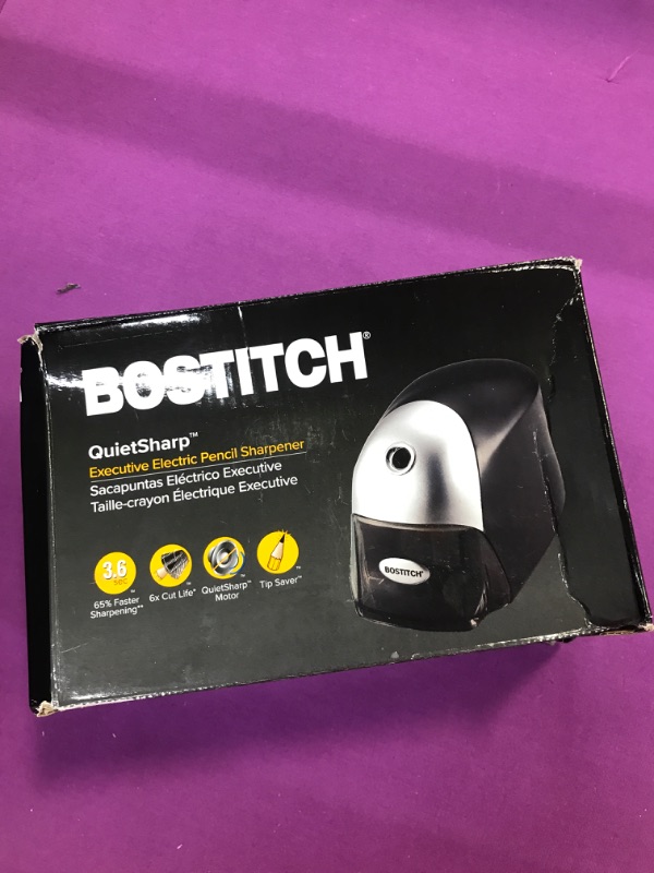 Photo 2 of BOSTITCH QuietSharp Executive Heavy Duty Electric Pencil Sharpener & Colored Pencil Compatible, Perfect for Quiet School & Office Sharpening, Black