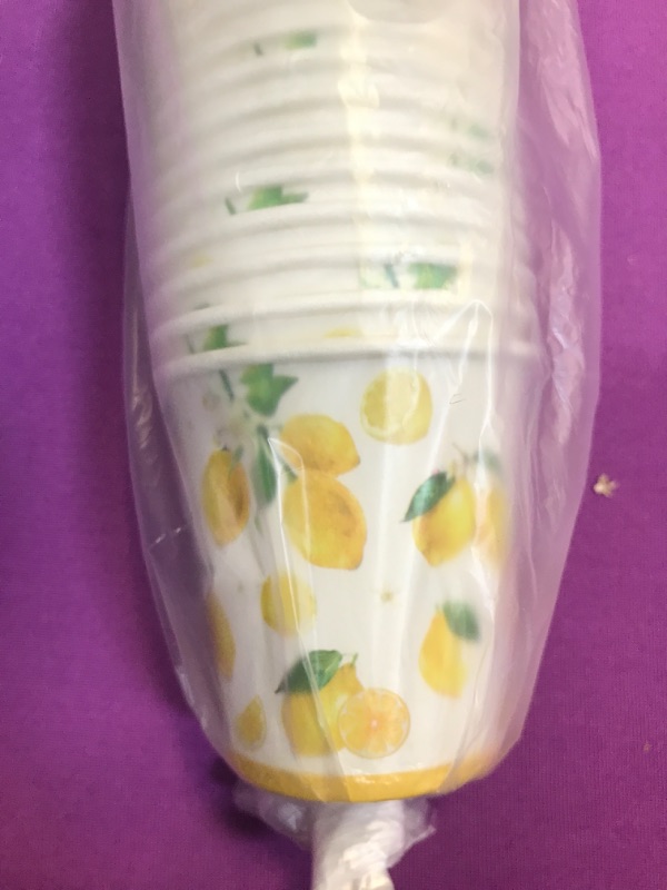 Photo 2 of 1500 Pcs Lemon Cups Paper 8 oz Paper Cups Cartoon Disposable Paper Cups Bathroom Mouthwash Drinking Disposable Cups for Summer Party Picnics Barbecues Traveling Hot Cold Beverage Coffee Water Juice
