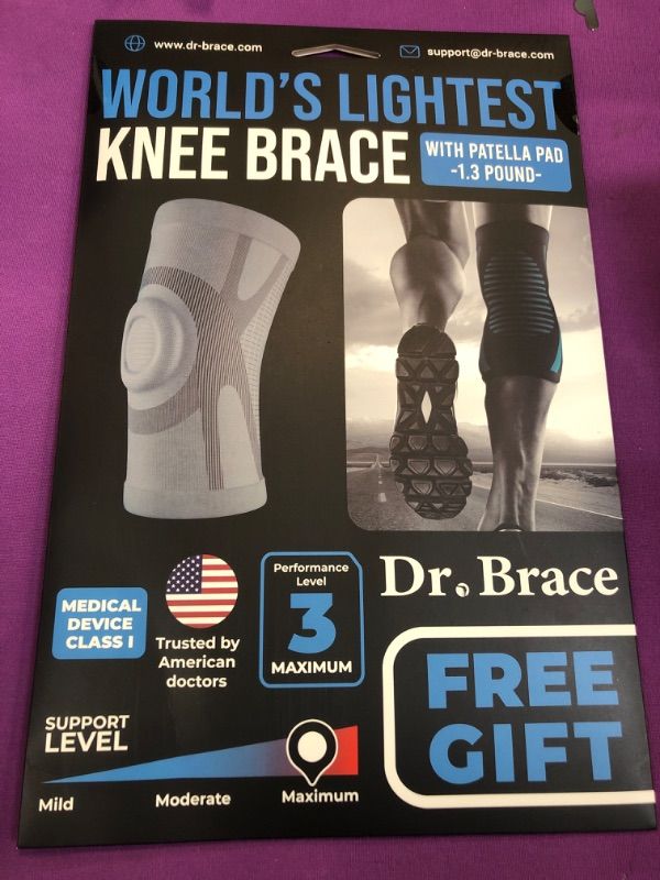 Photo 2 of DR. BRACE ELITE Knee Brace For Knee Pain, World’s Lightest Compression Knee Sleeve With Patella Pad For Maximum Knee Support And Fast Recovery For Men And Women-Please Check How To Measure Video (Neptune, Large) Large Neptune