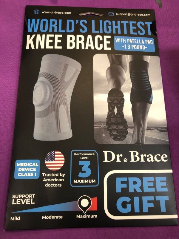 Photo 1 of DR. BRACE ELITE Knee Brace For Knee Pain, World’s Lightest Compression Knee Sleeve With Patella Pad For Maximum Knee Support And Fast Recovery For Men And Women-Please Check How To Measure Video (Neptune, Large) Large Neptune