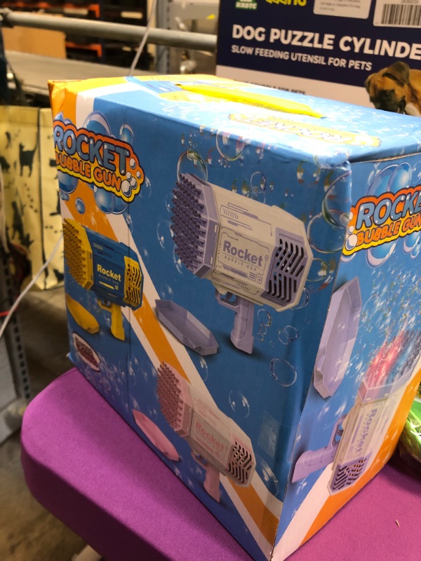 Photo 1 of Bubble Rocket Gun Bzaooka with LED Lights, 69 Holes Bubble Machine Maker Blower for Kids 3 5 8 and Toddlers 1-3, Big Bubble Blaster Gun Summer Toys for Adults Gifts Wedding Party 69-blue