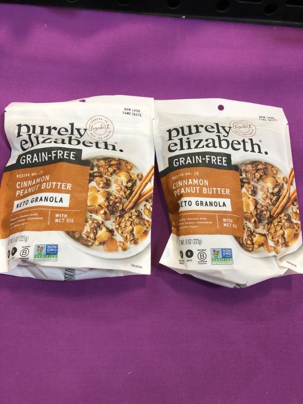 Photo 2 of \purely elizabeth Granola Peanut Butter Collagen Grain Free, 8 Oz Cinnamon Peanut Butter 8 Ounce (Pack OF 2)