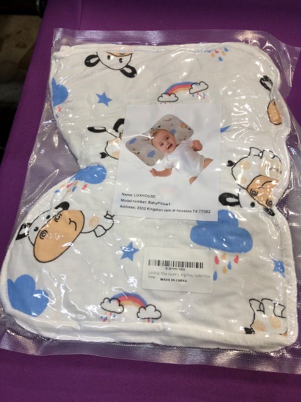 Photo 2 of LUXHOUSE Pillow, Square Type, 100% Cotton Sponge Filled Interior, Breathable ,Headrest for Strollers and Travel,Multi-use Portable Feeding Pillow for Toddler