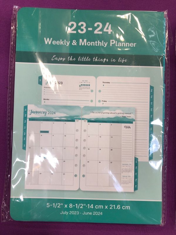 Photo 1 of 2023-2024 MONTHLY PLANNER REFILLS 2 PACKS