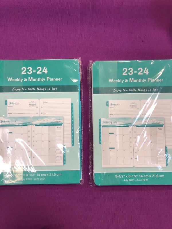 Photo 2 of 2023-2024 MONTHLY PLANNER REFILLS 2 PACKS
