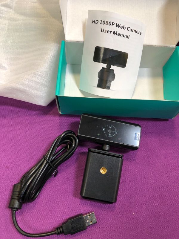 Photo 2 of 1080P FHD Webcam USB Autofocus Webcam with Noise-Canceling Mic, Auto Light Correction, 30FPS FHD Web Cam for Meeting/Online Classes/Zoom/YouTube