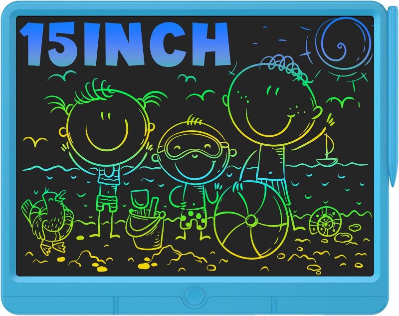 Photo 1 of LCD Writing Tablet 15 Inch Colorful Screen Doodle Boards Drawing Tablets for Kids Writing Tablet with Attached Pen Doodle Board for Kids Ages 4-8