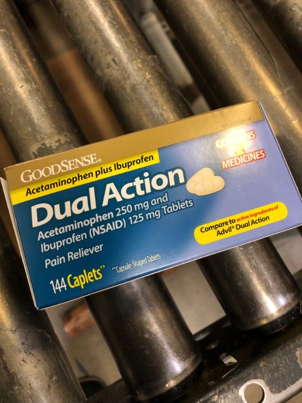 Photo 2 of GoodSense Dual Action Acetaminophen 250 mg and Ibuprofen (NSAID) 125 mg Tablets, Pain Reliever for Headache Relief, Arthritis Pain Relief and More, 144 Count