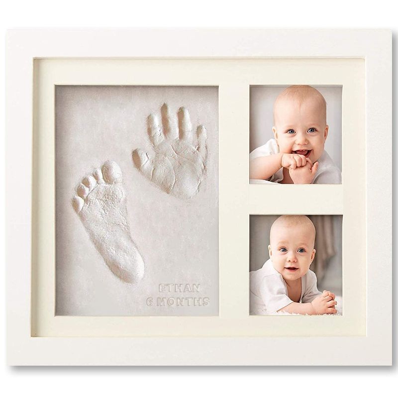 Photo 1 of Baby Handprint and Footprint Makers Kit Keepsake Frame for Newborn Boys & Girls Baby Girl Gifts & Baby Boy Gifts New Mom Baby Shower Gifts Baby Milestone Picture Frames Baby Registry Nursery
